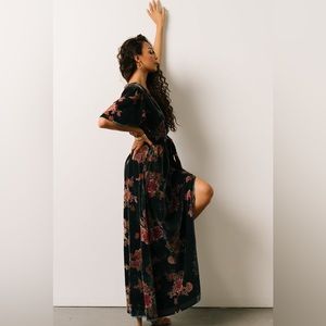 Baltic Born Uma Velvet Maxi Dress - Lagoon Floral